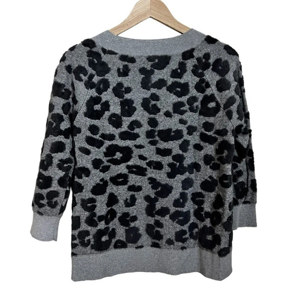 Loft • Gray Leopard Print Sweater - Picture 2 of 5